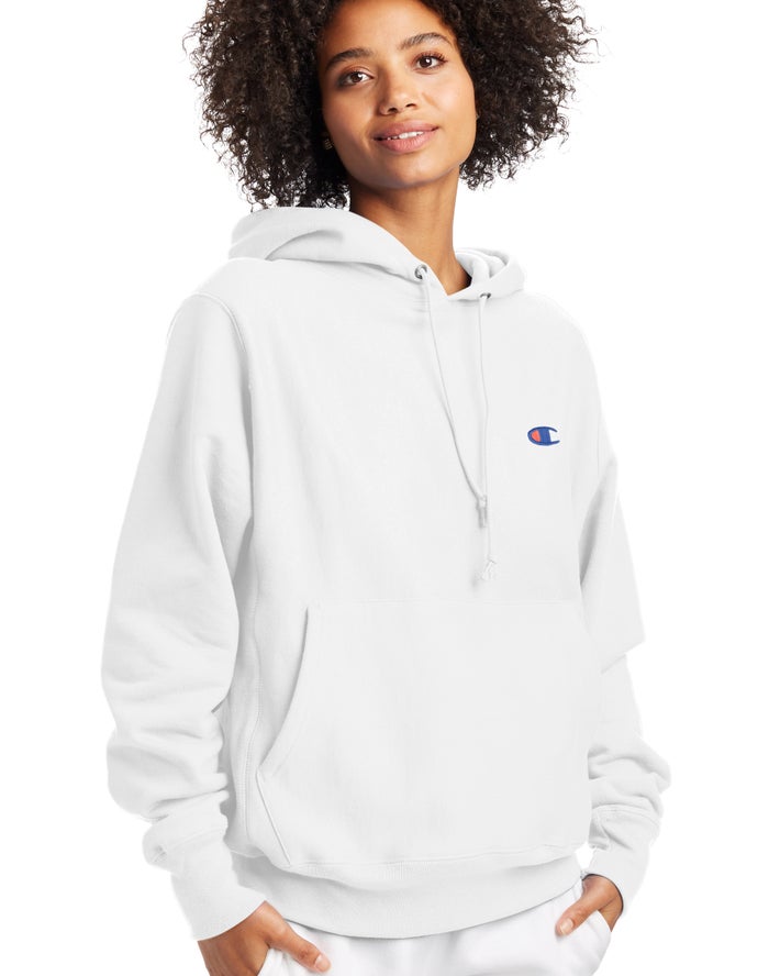 Champion Hoodie Dames - Wit - Reverse Weave Boyfriend ( 256704-KWE )